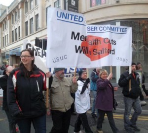 Salford & Manchester Service Users Join Manchester Anti Cuts March !