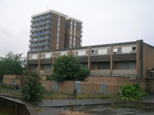 Boarded up flats in Miles Platting. Photograph: Gene Hunt/flickr 